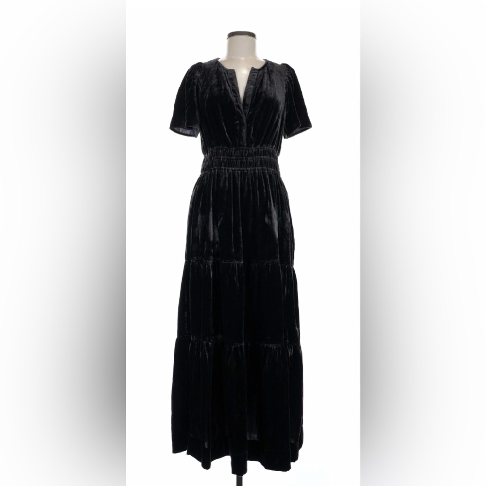 Anthropologie Somerset Maxi Dress, Velvet Edition, Black Medium - Picture 4 of 7